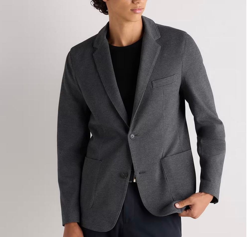 New Goodman pique gray cotton blazer jacket size M